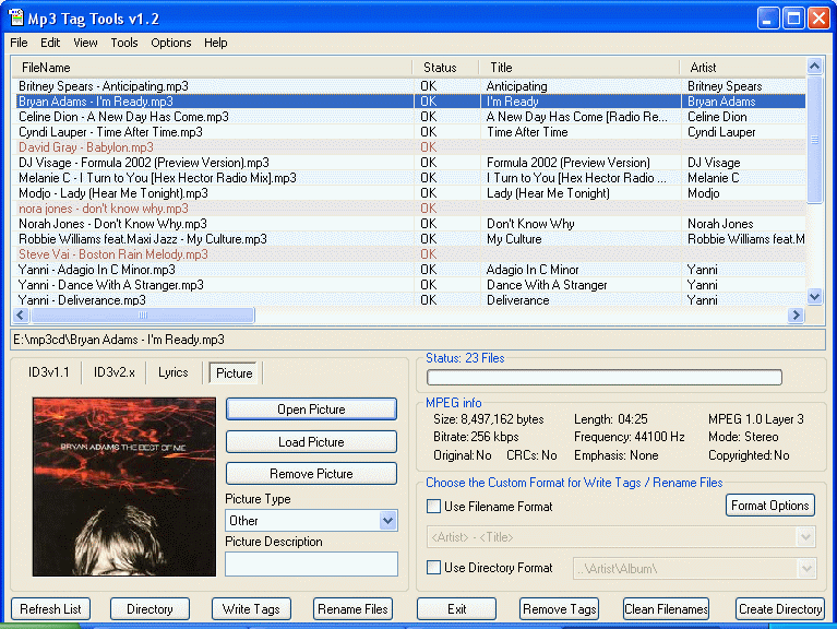 Screenshot of Mp3 Tag Tools